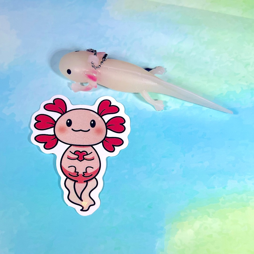 LovesAlotl Axolotl Crazy Trending WaterProof Single Decor Accent Sticker
